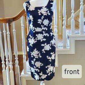 NWOT Talbots navy & white floral sheath dr…